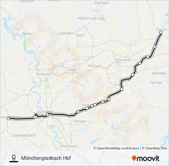 SNELTREIN RE13 Train Line Map