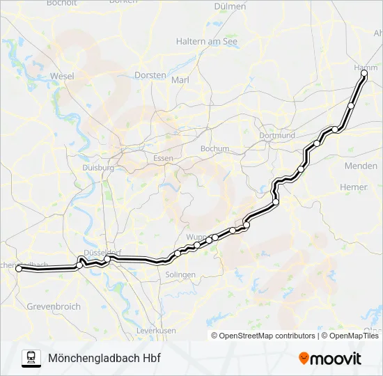 SNELTREIN RE13 Train Line Map
