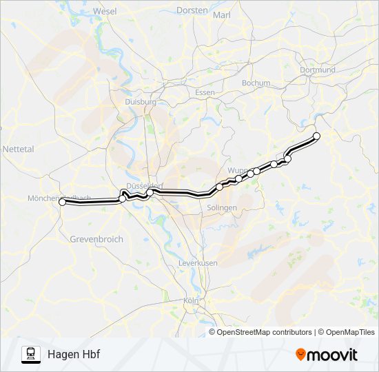 SNELTREIN RE13 Train Line Map