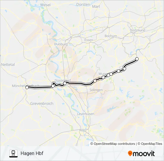 SNELTREIN RE13 Train Line Map