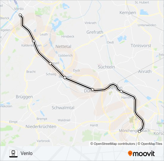 SNELTREIN RE13 Train Line Map