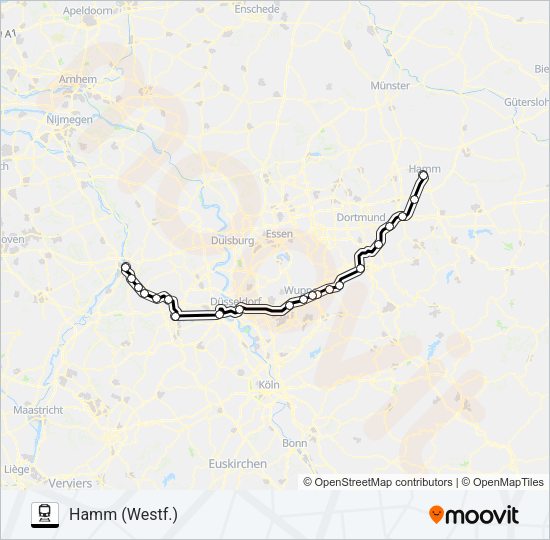 SNELTREIN RE13 Train Line Map
