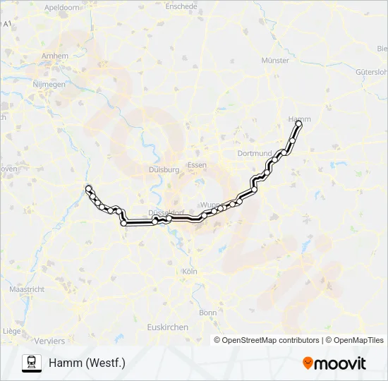 SNELTREIN RE13 Train Line Map