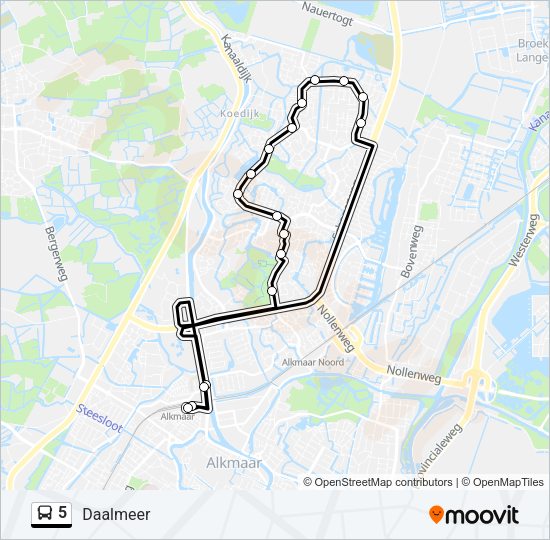 5 Bus Line Map