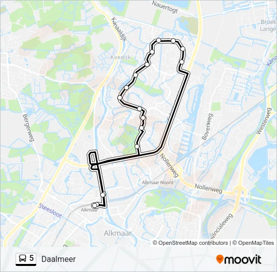 5 Bus Line Map