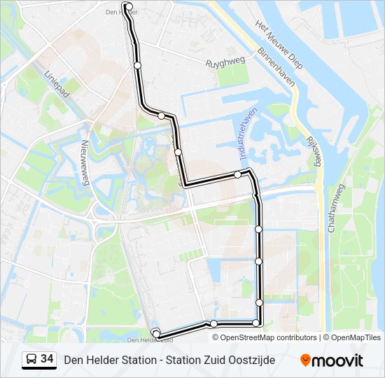 34 Bus Line Map
