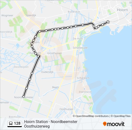 128 Bus Line Map