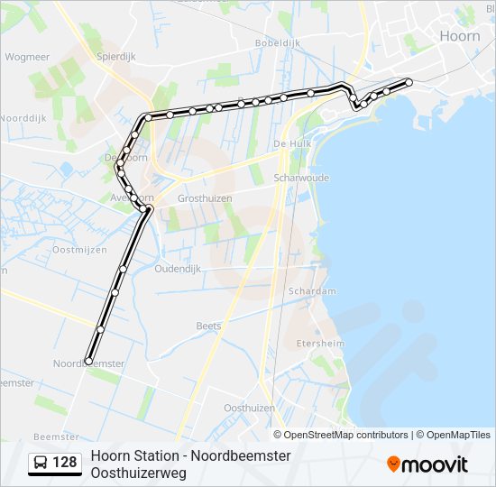 128 Bus Line Map