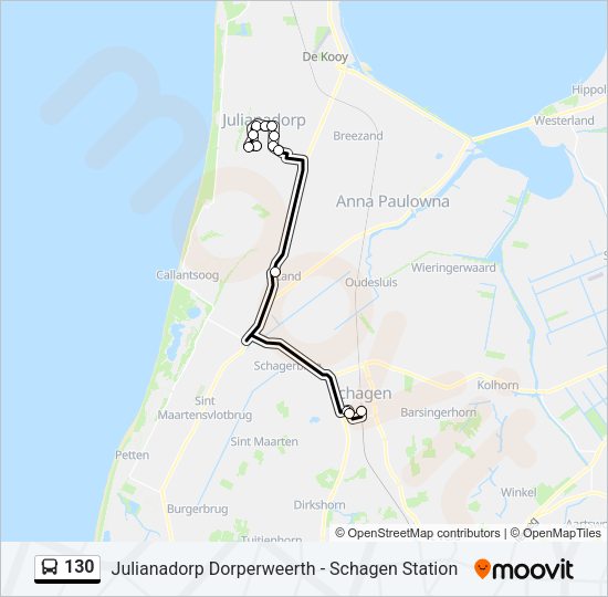 130 Bus Line Map