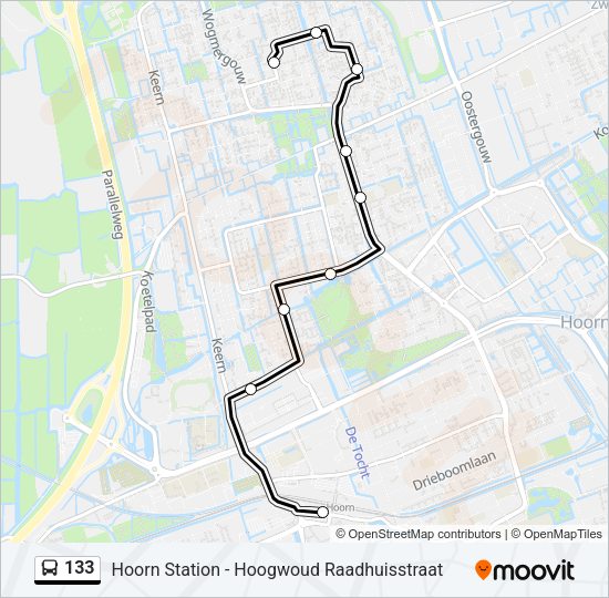 133 Bus Line Map