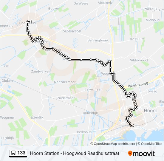 133 Bus Line Map