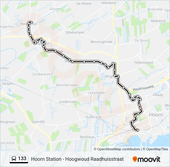 133 Bus Line Map