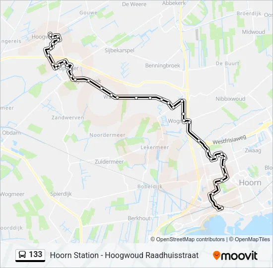 133 Bus Line Map