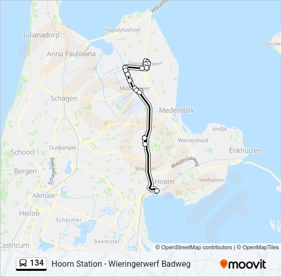 134 Bus Line Map
