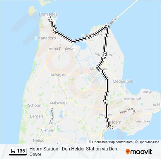 135 Bus Line Map