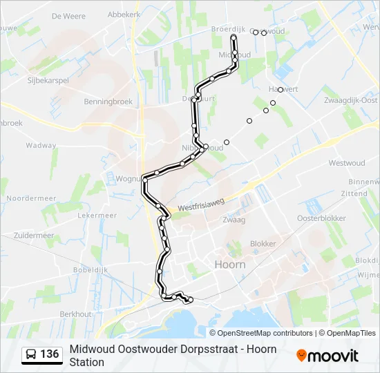136 Bus Line Map