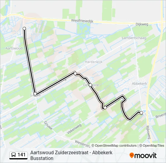 Bus 141 lijnkaart