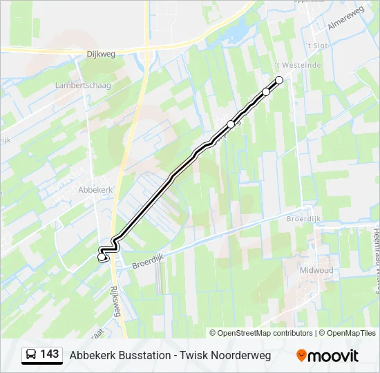 143 Bus Line Map