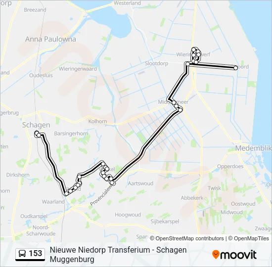 153 Bus Line Map