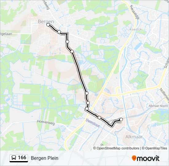 166 Bus Line Map