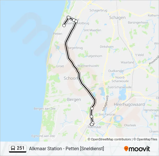 251 Bus Line Map
