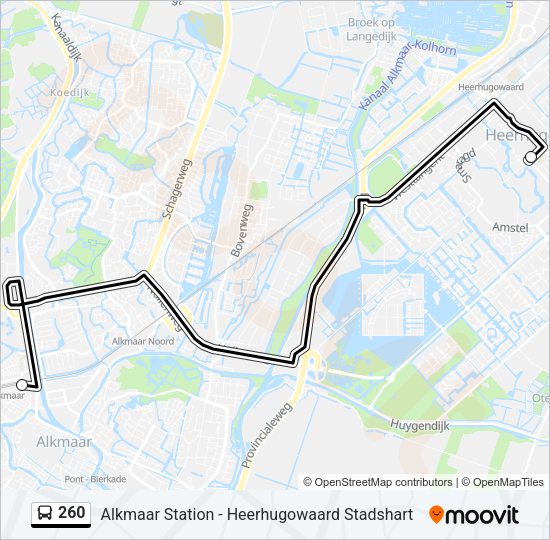 260 Bus Line Map