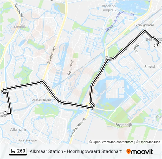 260 Bus Line Map