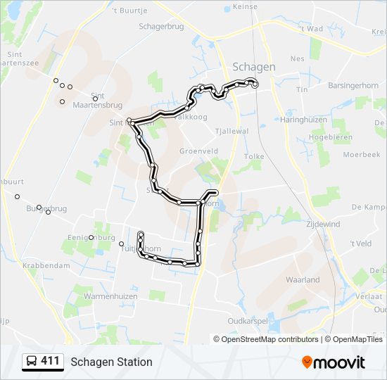 411 Bus Line Map