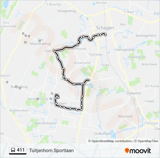 411 Bus Line Map