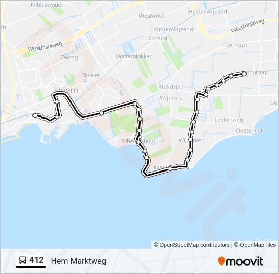 412 Bus Line Map