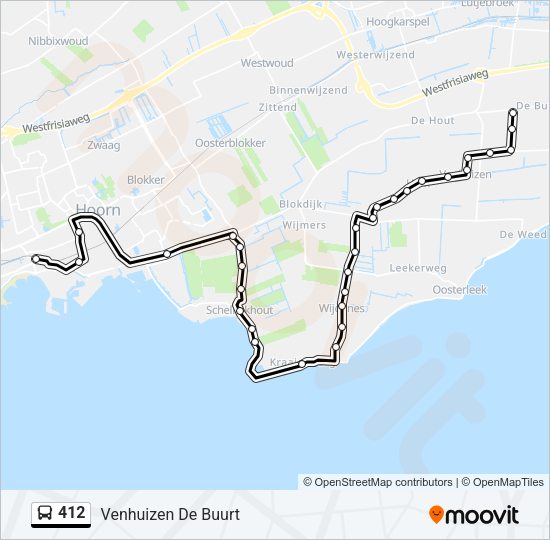 412 Bus Line Map
