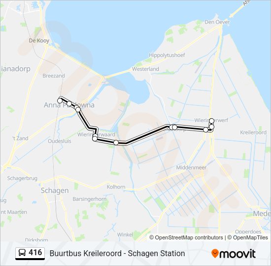 416 Bus Line Map