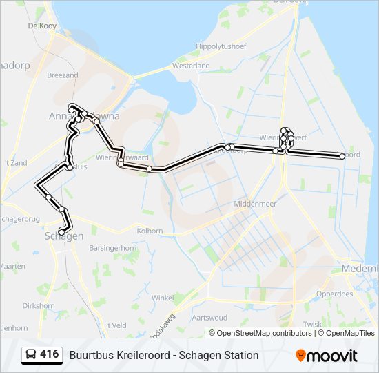 416 Bus Line Map