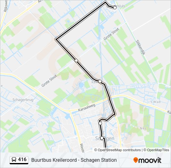 416 Bus Line Map