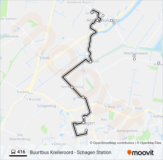 416 Bus Line Map