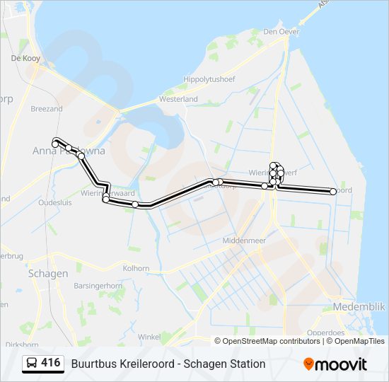 416 Bus Line Map