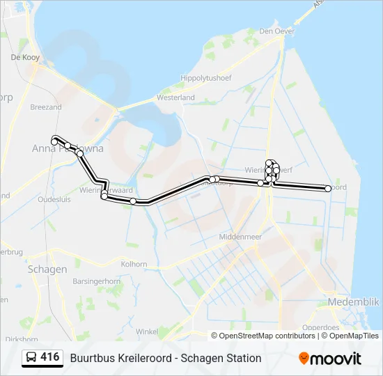 416 Bus Line Map