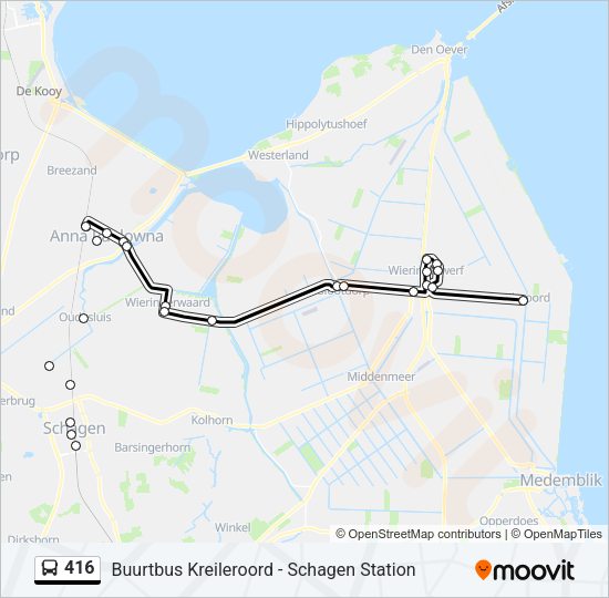 416 Bus Line Map