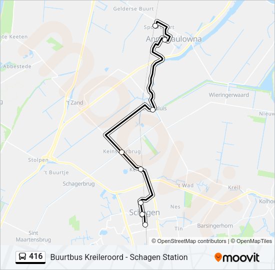 416 Bus Line Map