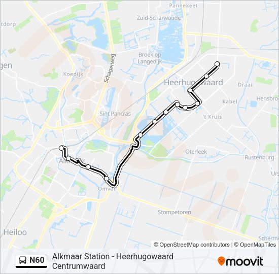 N60 Bus Line Map