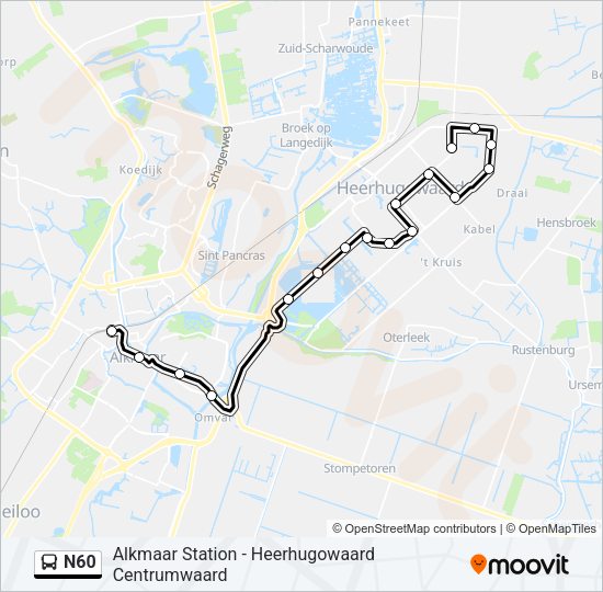 N60 Bus Line Map