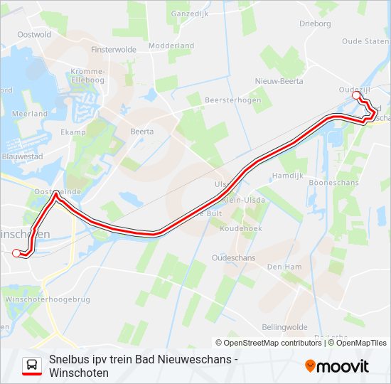 SNELBUS IPV TREIN Bus Line Map