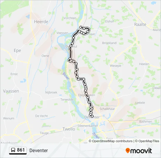 861 Bus Line Map
