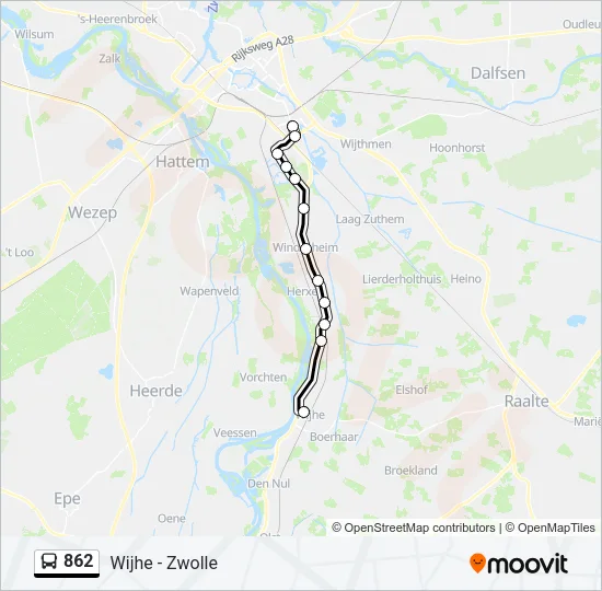 862 Bus Line Map