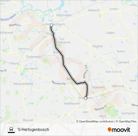 SNELBUS IPV TREIN Bus Line Map