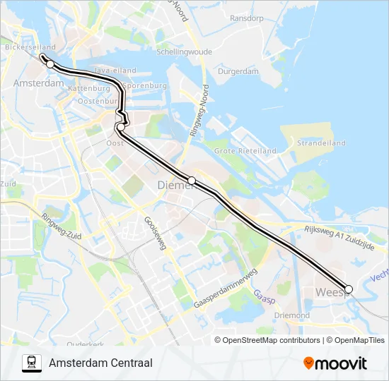 Trein STOPBUS IPV TREIN lijnkaart