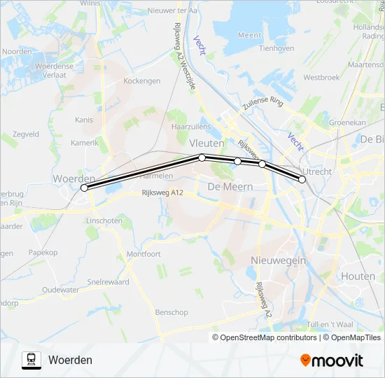 Trein STOPBUS IPV TREIN lijnkaart