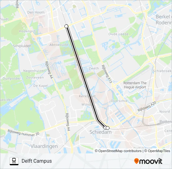 Trein STOPBUS IPV TREIN lijnkaart