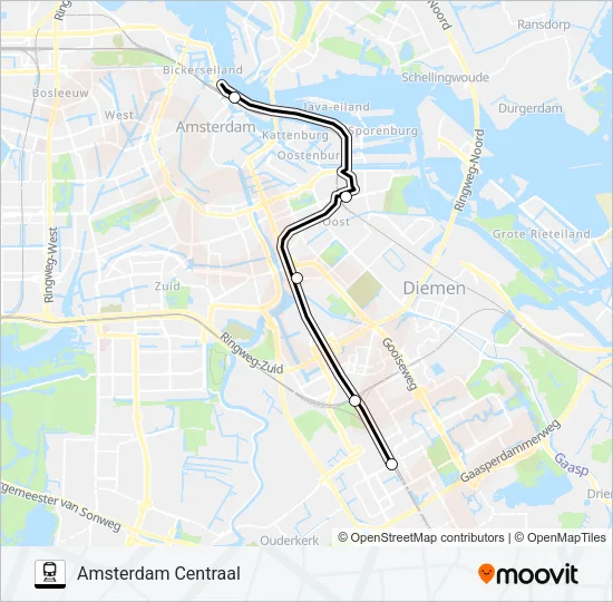 Trein STOPBUS IPV TREIN lijnkaart