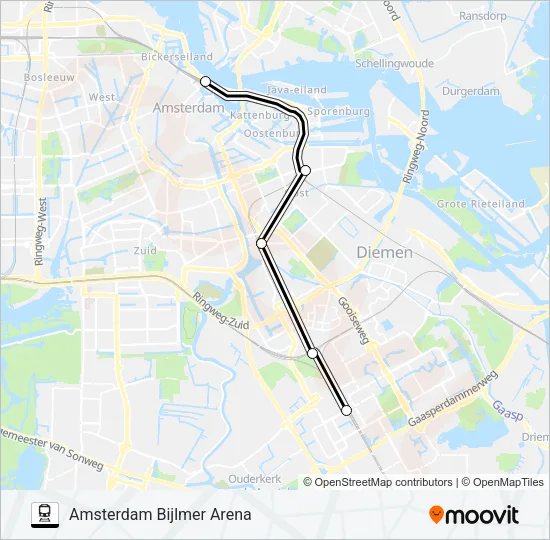 Trein STOPBUS IPV TREIN lijnkaart